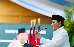 Presiden Prabowo Subianto saat memberikan pengarahan dalam rapat kerja pemerintahan di Istana Merdeka Jakarta, Rabu (8/4/2026) (Biro Pers Istana)
