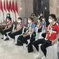 Atlet bulu tangkis Indonesia setelah tiba dari Inggris untuk mengikuti All England 2021. (Liputan6.com/Pramita Tristiawati)