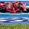 Pembalap Ducati Lenovo, Marc Marquez, berhasil meraih podium juara pada sprint race MotoGP Hungaria di Sirkuit Balaton Park, Balatonfokajar, Sabtu (06/06/2026) malam WIB. (AFP/FERENC ISZA)
