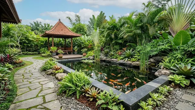Cara Memadukan Tanaman Hias dan Kolam Koi Tanpa Membuat Air Cepat Kotor
