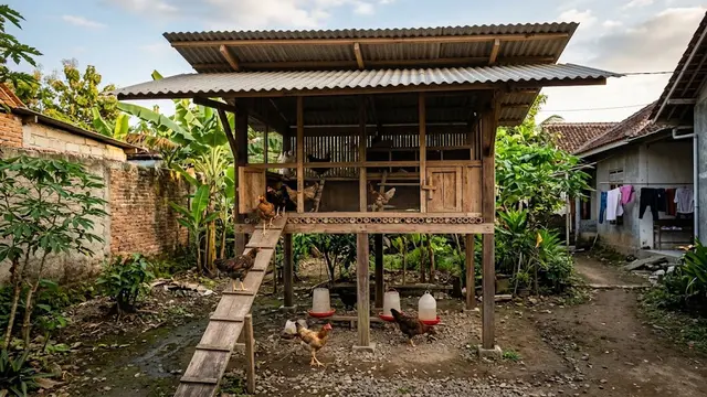 9 Model Kandang Ayam Panggung Biar Aman dari Banjir dan Predator