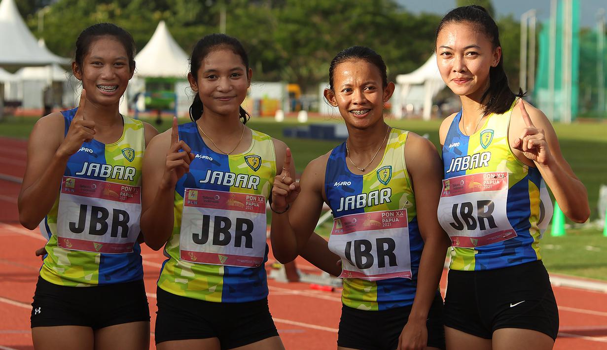 Kontingen Jawa Barat masih menempati posisi teratas dalam perolehan medali di cabor atletik dengan mengumpulkan total 7 medali emas dan 3 medali perak. (PB PON XX Papua/Ady Sesotya)