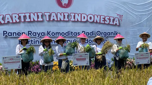 Kelompok Wanita Tani (KWT) Ciharashas di Kota Bogor berhasil meningkatkan produksi beras di lahan garapan. (dok Pupuk Indonesia)