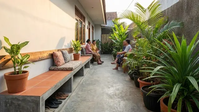Ide Teras Tanpa Pagar di Gang Sempit
