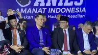 Ketum Demokrat Agus Harimurti Yudhoyono (AHY), Presiden PKS Ahmad Syaikhu, hingga Waketum NasDem Ahmad Ali menghadiri Deklarasi Anies Amanat Indonesia. (Liputan6.com/Delvira Hutabarat)