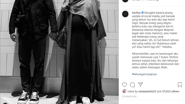 Ricky Harun dan sang istri, Herfiza Novianti (Foto: Instagram/@herfiza)