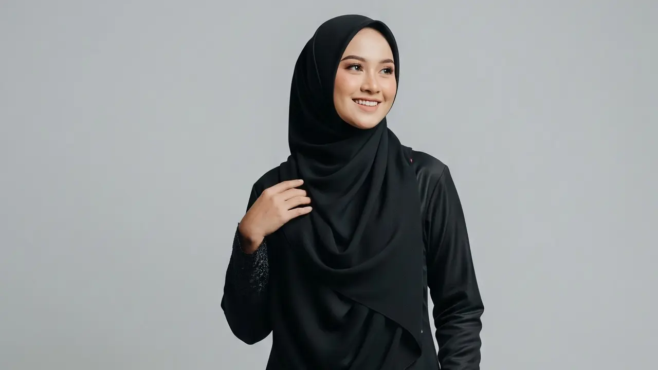 Model Gamis Terbaru Hitam Kombinasi Renda