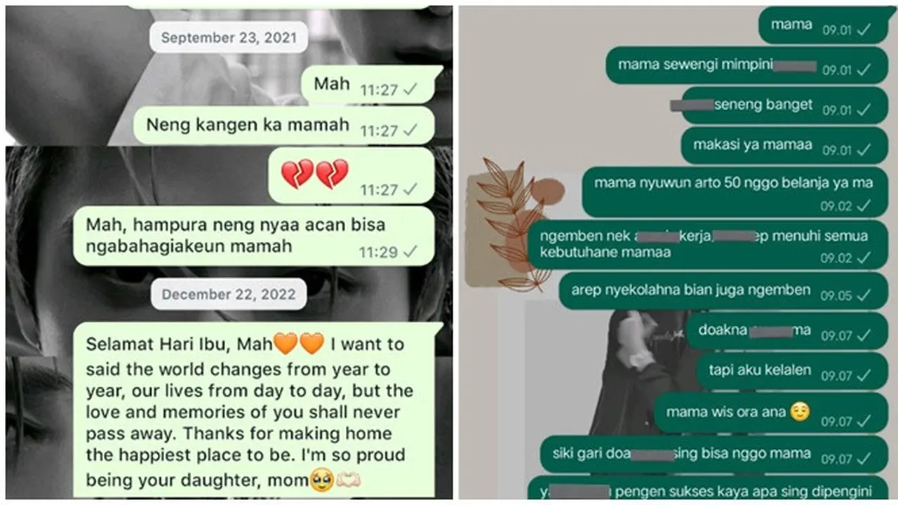 Ibunda Sudah Wafat, 6 Chat Rindu ke Ibu Meski Tidak Dibalas Ini Bikin Sedih