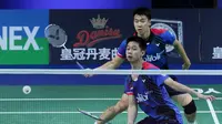 Di perempat final, Kevin Sanjaya Sukamuljo/Marcus Fernaldi Gideon menghadapi pasangan Thailand, yakni Bodin Issara/Nipitphon Phuangphuapet. (Humas PP PBSI)