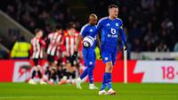 Leicester City takluk empat gol tanpa balas dari Brentford 0-4 pada pekan ke-26 Liga Inggris 2024-2025 di Stadion King Power, Jumat (21/2/2025). (Mike Egerton/PA via AP)
