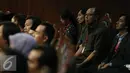 Ketua Umum PPP hasil Muktamar Jakarta Djan Faridz menhadiri sidang ke-4 di Mahkamah Konstitusi, Jakarta, (14/6). Sidang tersebut untuk menentukan nasib pengesahan PPP Muktamar Jakarta yang dipimpin Ketua Umum Djan Faridz. (Liputan6.com/Faizal Fanani)