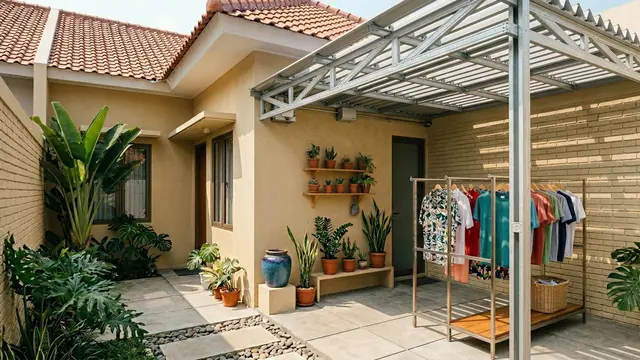 Kanopi Samping Rumah untuk Area Jemur, Gemini AI