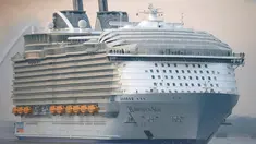 Kapal pesiar terbesar di dunia, Harmony of the Seas saat tiba di pelabuhan untuk melakukan pelayaran mayden di di Southampton , Inggris 17 Mei 2016. Panjang dari kapal ini pun sepanjang 361 meter. (REUTERS / Peter Nicholls)