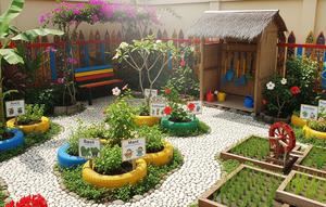 Model Kebun Mini untuk Anak-anak Belajar Berkebun di Rumah/AI