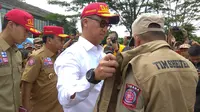 Menteri Sosial, Agus Gumiwang Kartasasmita di Bogor, Jawa Barat. (Liputan6.com/Achmad Sudarno)