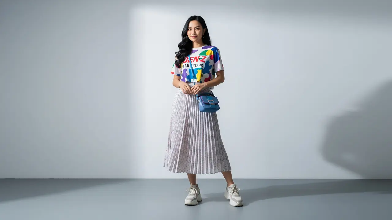 Model Rok Plisket Cocok Dipadukan dengan Atasan Apa