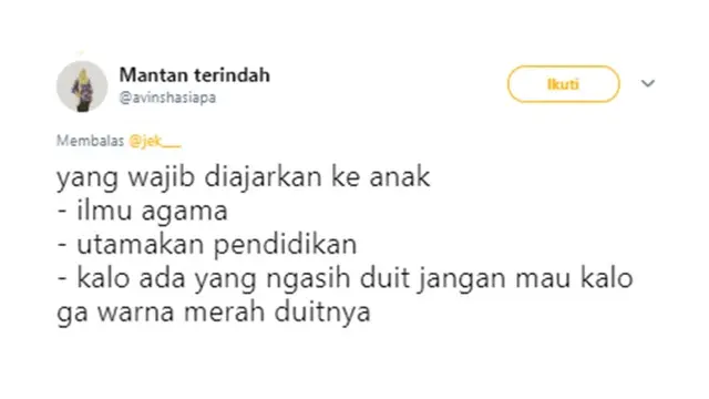 Cuitan kocak (Sumber: Twitter/@avinshasiapa)