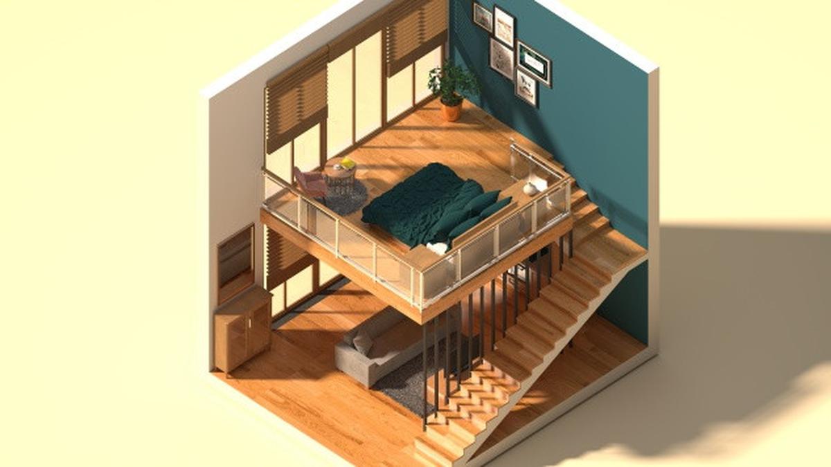 7 Gambar Desain Rumah Type 21 dengan Mezzanine, Estetik dan Beri Kesan Ruang Lebih Luas