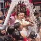 Menteri Pertahanan Republik Indonesia, Prabowo Subianto meresmikan 16 titik sumur bor dan pipanisasi di wilayah Jawa Tengah. (Foto:Liputan6/Dicky Agung Prihanto)