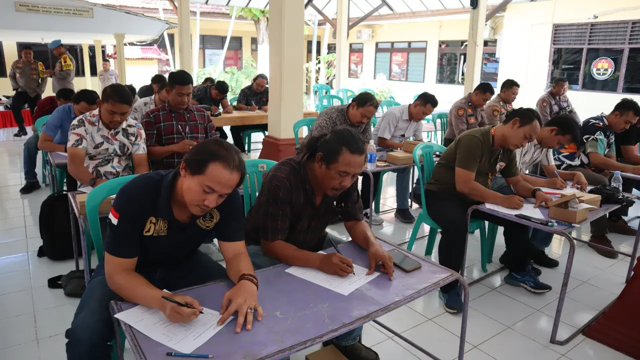 Tes psikologi polisi pemegang senpi di Pemalang. (Foto: Liputan6.com/Humas Polres Pemalang)