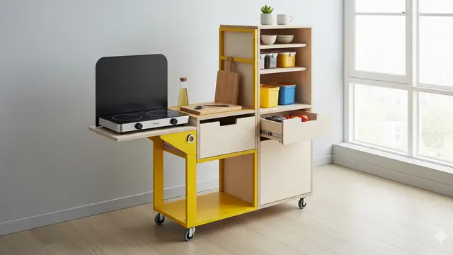 Model Dapur Rumah Sempit Tanpa Wastafel untuk Area Kecil/Ilustrasi AI