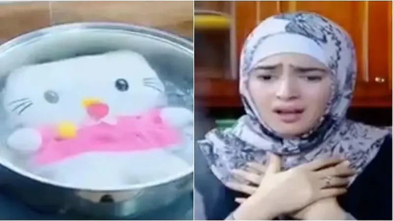 Viral Adegan Nabila Syakieb dan Boneka Hello Kitty Direbus