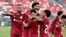 Pemain Persija Jakarta merayakan gol yang dicetak Arylansyah Abdulmanan (tengah) ke gawang Arema FC pada laga perebutan peringkat ketiga Piala Presiden 2026 di Stadion Kapten I Wayan Dipta, Gianyar, Bali, Kamis (6/8/2026). Gol Arylansyah pada menit ke-72 membawa Macan Kemayoran kembali unggul 2-1 sebelum Victor Dethan memastikan kemenangan 3-1 yang mengantarkan Persija finis di peringkat ketiga. (KapanLagi.com/Budy Santoso)