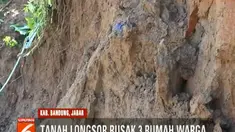 Pergerakan tanah di Bandung, Jawa Barat, membuat area persawahan dan rumah warga rusak.