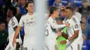 Kemenangan juga mengembalikan Real Madrid ke puncak klasemen dengan 24 poin, unggul dua angka dari Barcelona, yang akan menjadi lawan mereka pada laga El Clasico akhir pekan mendatang. (AP Photo/Manu Fernandez)