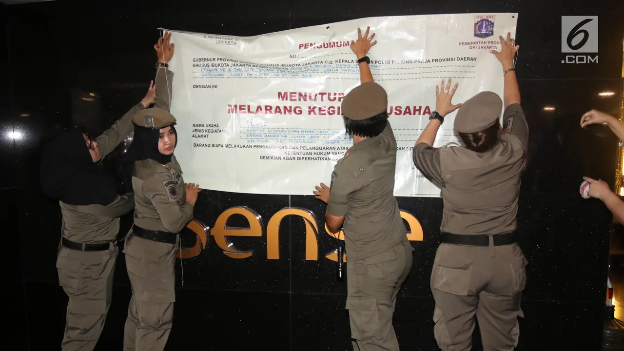 Tanpa Perlawanan, Srikandi Satpol PP Geruduk Sense Karaoke