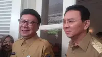 Mendagri Tjahjo Kumolo bertemeu Gubernur DKI Jakarta Basuki Tjahaj Purnama (Delvira Chaerani Hutabarat/Liputan6.com)