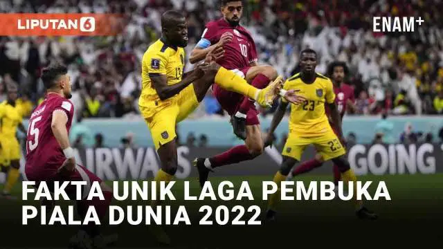 Piala Dunia 2022 di Qatar resmi dibuka di Al Bayt Stadium, Al Khor (20/11/2022). Qatar selaku tuan rumah harus akui keunggulan Ekuador 2-0. Ada sejumlah fakta unik tersaji di laga pembuka tersebut.