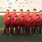 Timnas Indonesia U-16 asuhan Fachry Husaini baru bisa bermain maksimal sepanjang 65 menit saat mengalahkan Filipina 4-0 dalam laga uji coba di Stadion Maguwoharjo Sleman, Yogyakarta, Minggu (21/5/2017). (Liputan6.com/Switzy Sabandar)