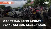 Beredar video viral detik-detik evakuasi bus di Cikulur, Kabupaten Lebak. Evakuasi dilakukan dengan menarik mobil dengan derek pada Minggu (14/4/2024)
