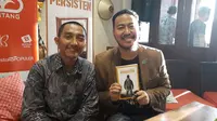Pandji Pragiwaksono saat peluncuran buku terbarunya “Persisten” pada Sabtu (23/9/2017).