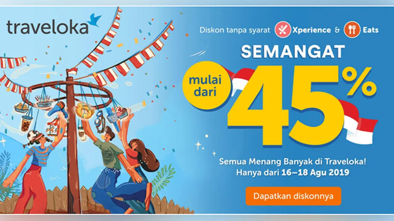 Merdeka! Traveloka Xperience Rayakan HUT RI dengan Berbagi Promo Spesial