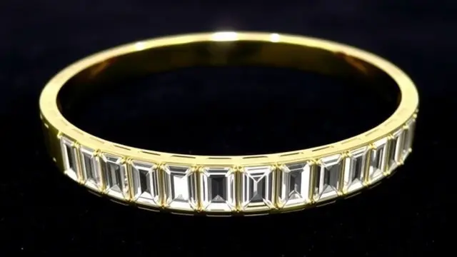 East-West Set Diamond Bangle