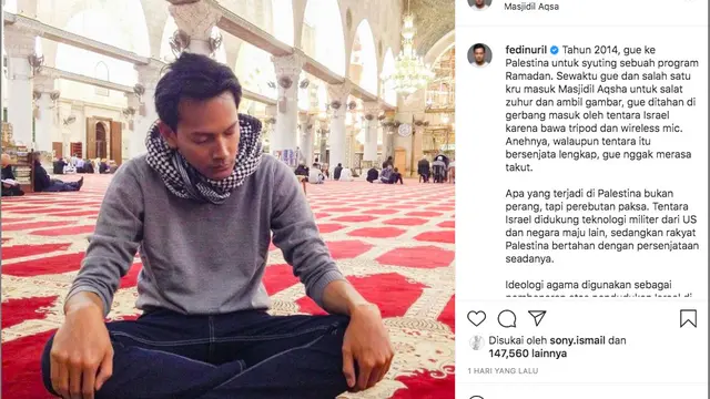 Fedi Nuril Ungkap Pengalaman Pernah Ditahan Tentara Israel Saat Berada di Palestina