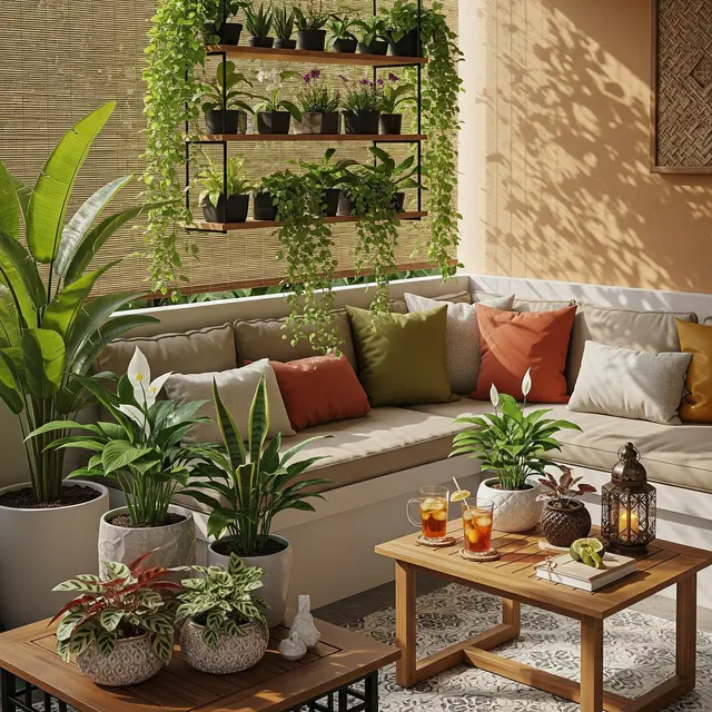 Ide Teras Rumah Kecil dengan Kursi Santai & Tanaman HiasED