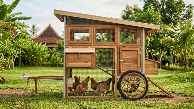 Desain Kandang Ayam Umbaran Portable. Gemini