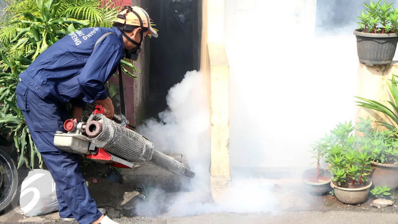 Cegah Nyamuk DBD, Petugas Lakukan Pengasapan-Jakarta- Helmi Fithriansyah-20170508