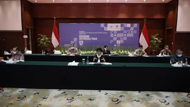 Menlu Retno Marsudi dalam press briefing bersama dengan awak media secara virtual pada Kamis 27 Agustus 2020.
