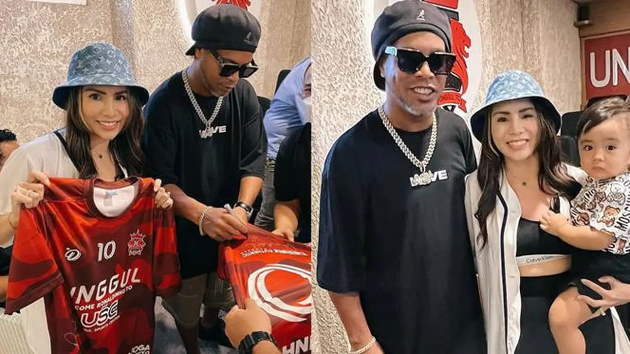 7 Potret Ronaldinho yang Sempat Mampir di Sport Center Milik Keluarga Momo Geisha