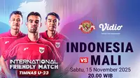 Saksikan dan Nonton Timnas Indonesia U-23 vs U-23 Mali, Friendly Match Eksklusif di Vidio