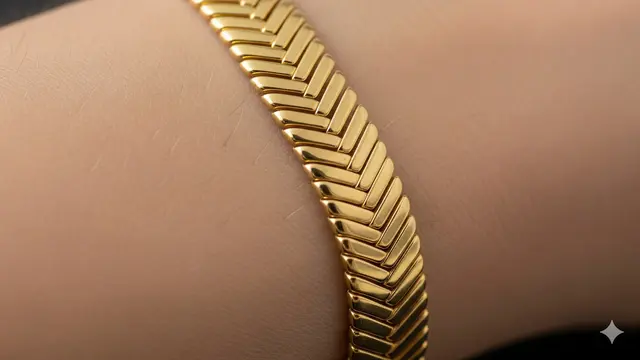 Gelang Model Herringbone (Tulang Ikan)