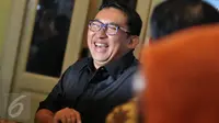  Wakil Ketua DPR RI Fadli Zon saat menjadi pembicara dalam diskusi di Jakarta, Sabtu (5/4). Diskusi yang bertajuk Menteri Ribut Bikin Ribet itu membahas kegaduhan menteri yang menjadi perbincangan hangat di publik.(Liputan6.com/Johan Tallo)