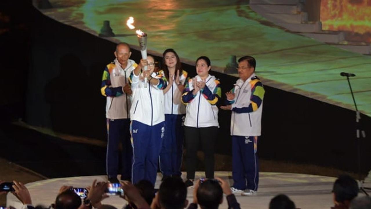 Menko Puan Dampingi Wapres Jusuf Kalla Saksikan Dimulainya Torch Relay Asian Games 2018