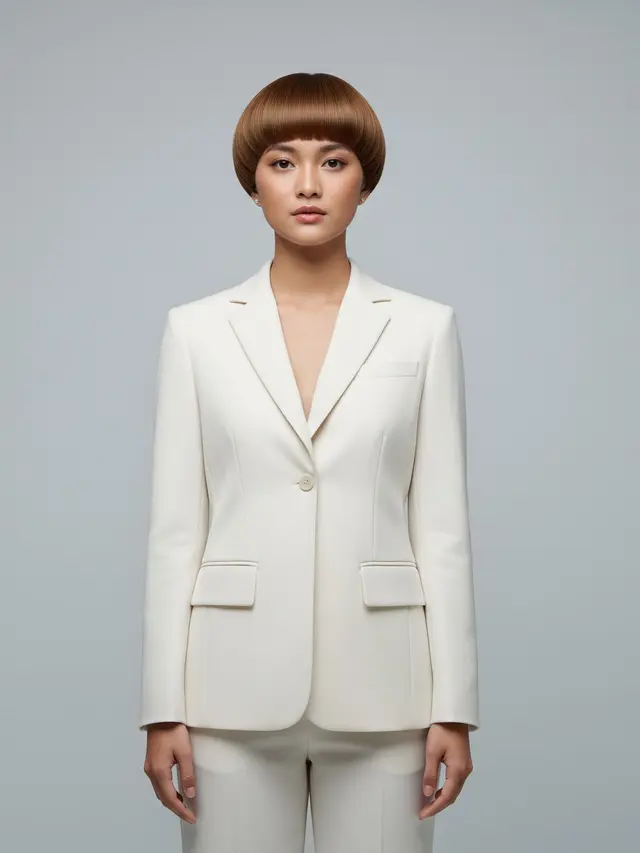 Rambut Wanita Pendek Berwarna Trend 2026 Model Bowl Cut Modern dengan Cokelat Karamel