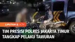Tim Perintis Presisi dari Polres Metro Jakarta Timur menangkap pelaku balap liar dan sejumlah pelaku tawuran. Polisi juga menyita sejumlah senjata tajam yang digunakan dalam tawuran.