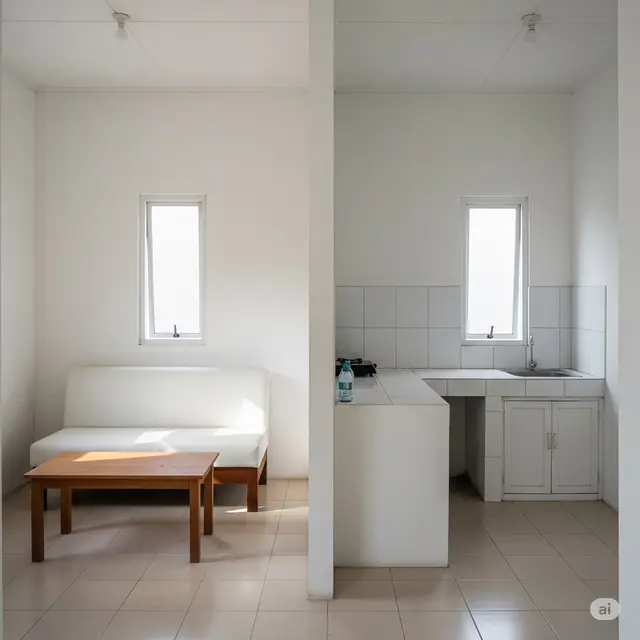 Rumah Sederhana Cat Putih. Foto: Gemini